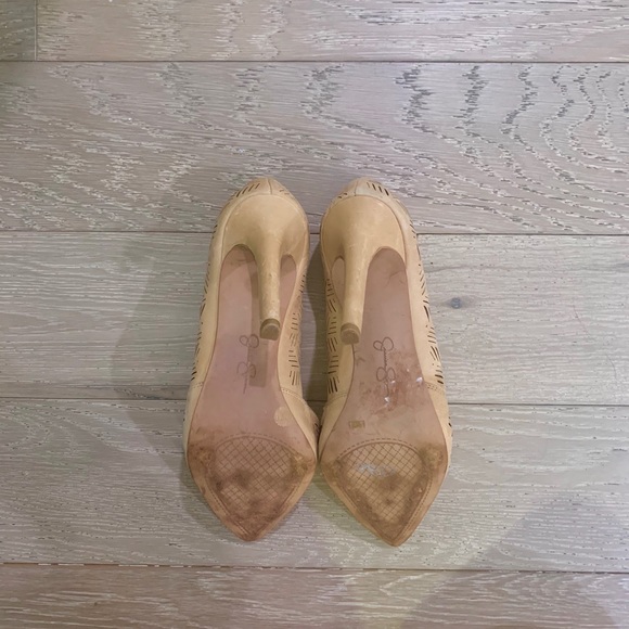 *WORN ONCE* Jessica Simpson Geometric Beige Heel - Picture 8 of 8